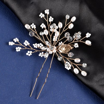 3 Piece Handmade Floral Pearl U-shaped Hair Fork